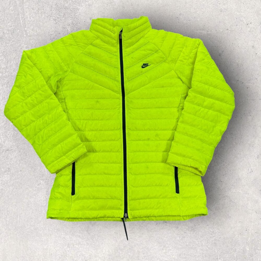 Nike Puffer Jacket Neon Green Size Small Red Tag